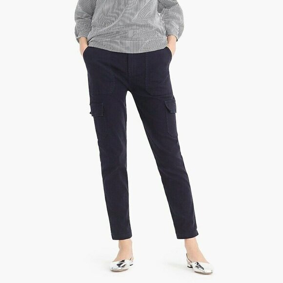 J. Crew womens The new straight leg cargo pants AB590 25 navy blue - Picture 1 of 3